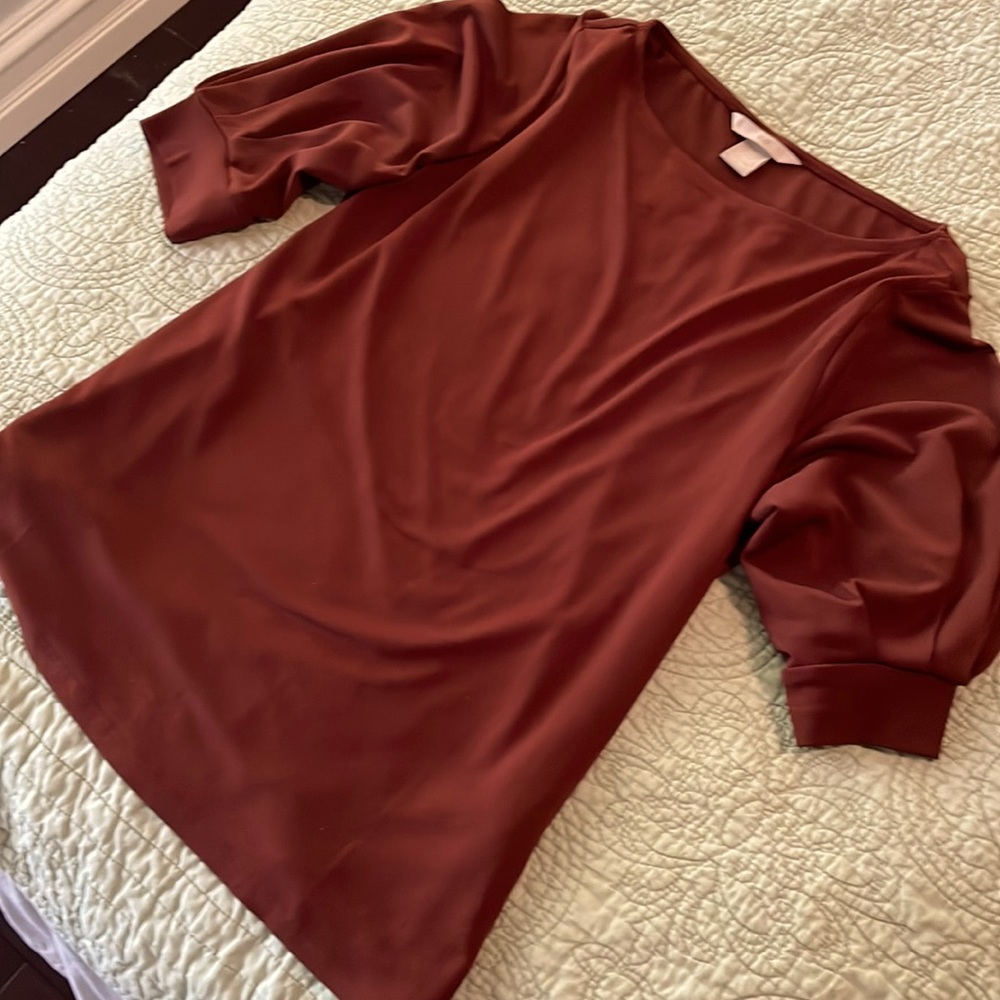 Rich burgundy colored dress top.  Light weight.  H&M